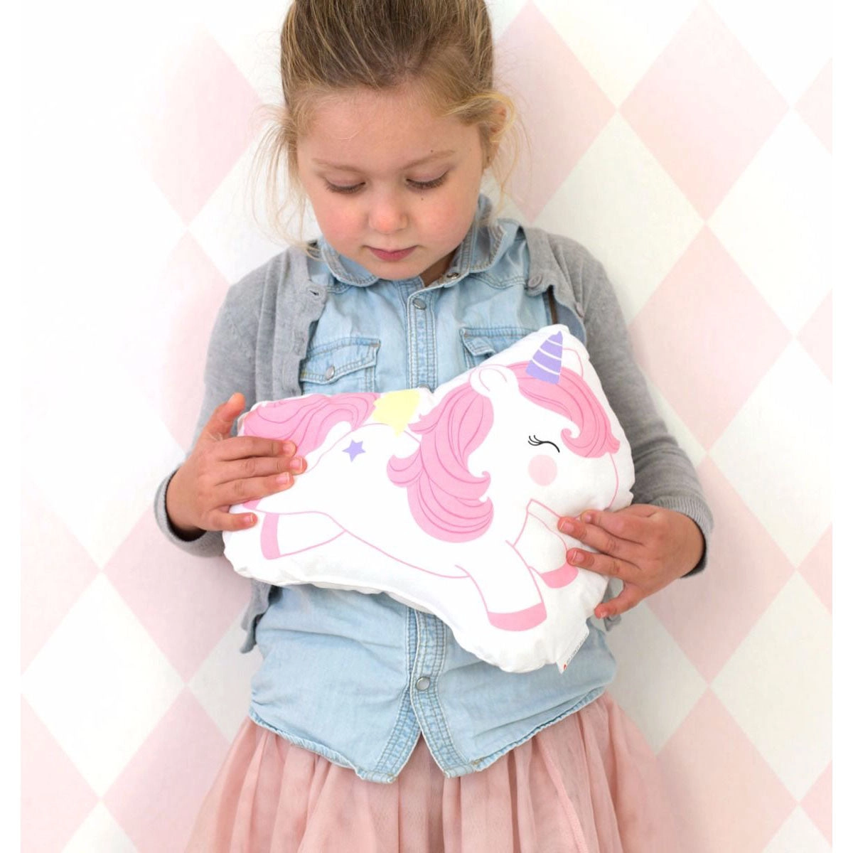 A Little Lovely Company Cushion Jumping Unicorn