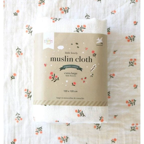 A Little Lovely Company Muslin Cloth XL: Little Flowers