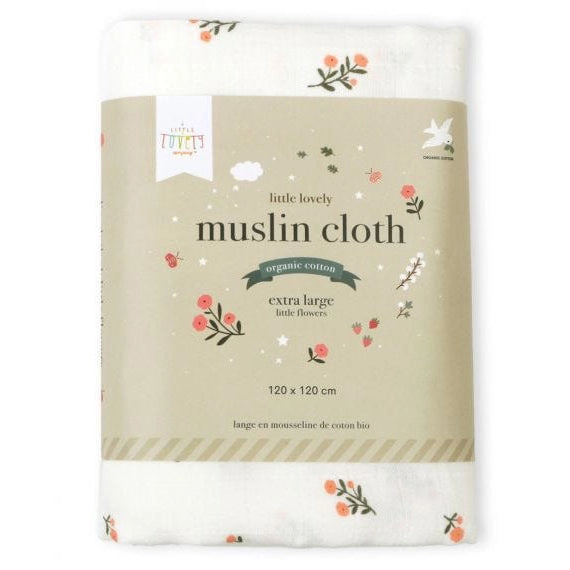 A Little Lovely Company Muslin Cloth XL: Little Flowers