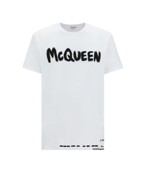 Alexander McQueen Graffiti Logo Crewneck T-Shirt
