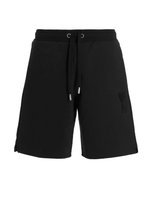 AMI Logo Embroidered Bermuda Shorts