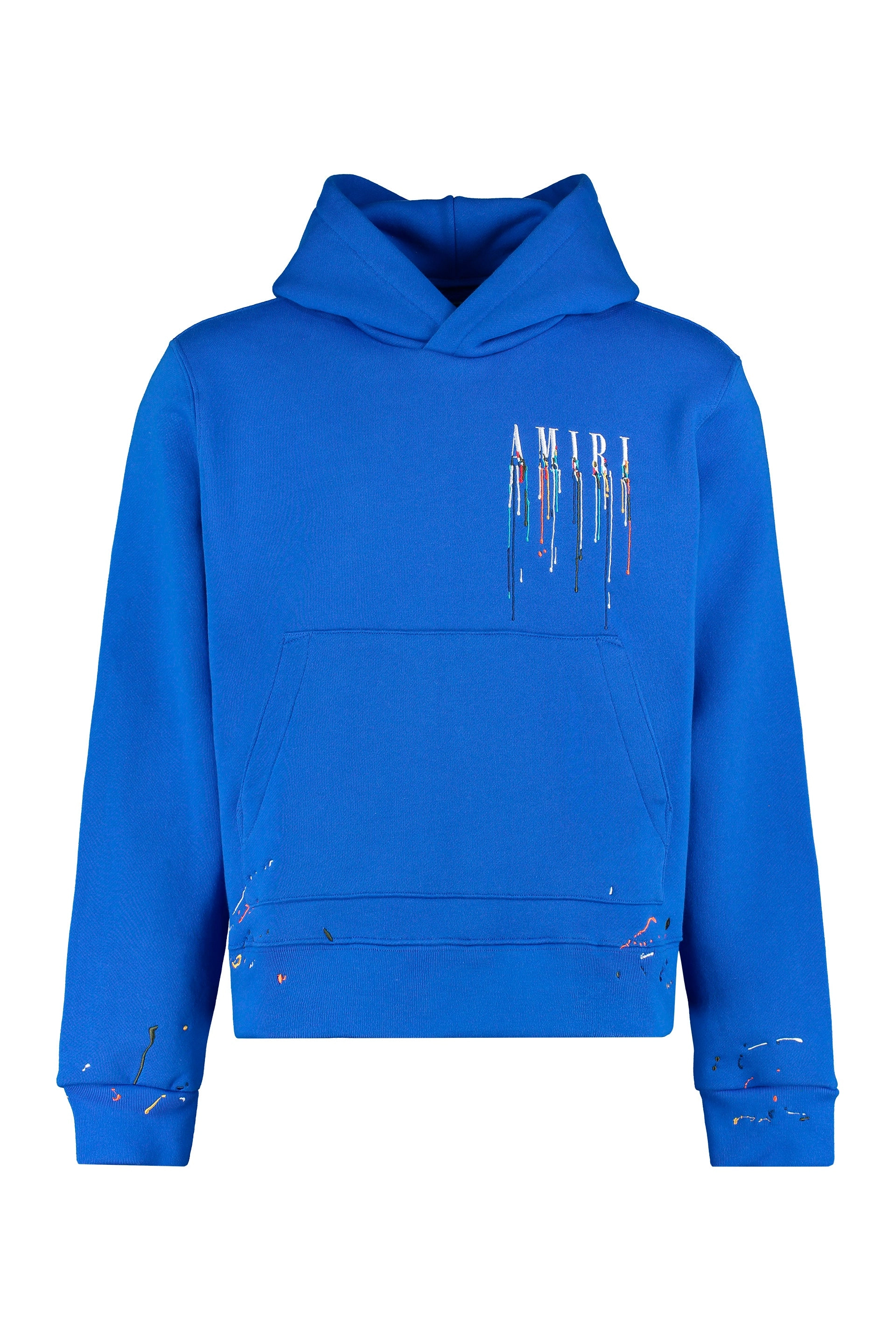 Amiri Dripping Logo Printed Drop Shoulder Hoodie
