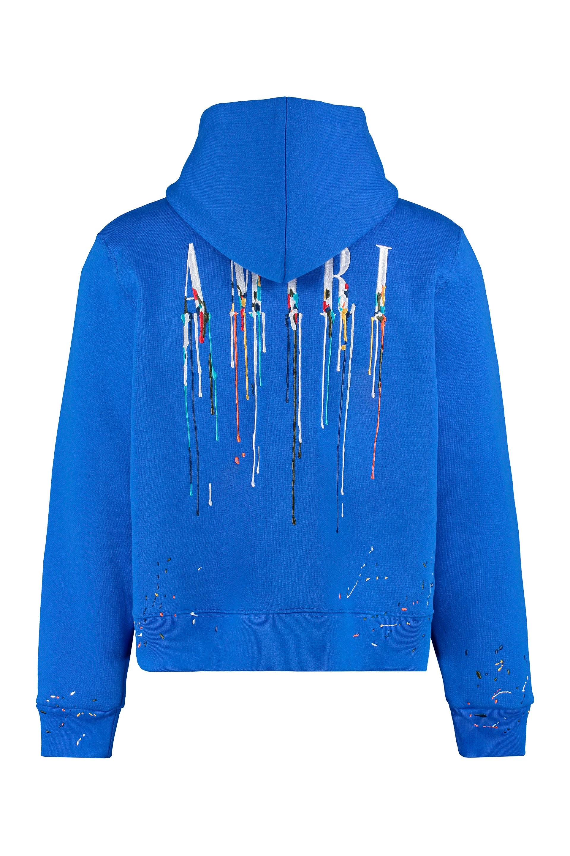 Amiri Dripping Logo Printed Drop Shoulder Hoodie