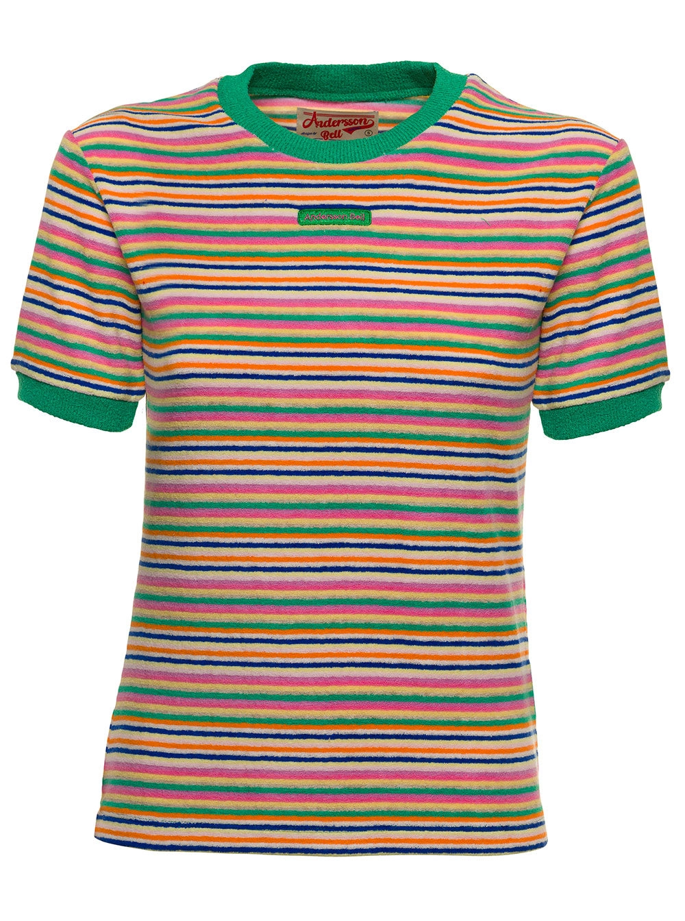 Andersson Bell Mia Rainbow Striped Crewneck T-Shirt