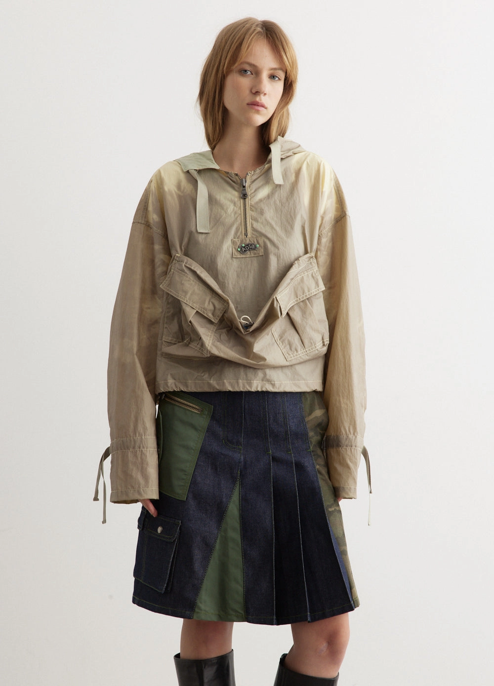 Arina Lace-Up Anorak Shirt Jacket