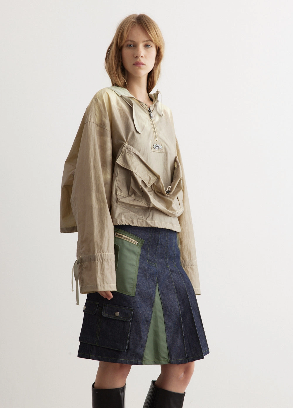 Arina Lace-Up Anorak Shirt Jacket