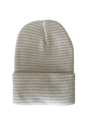 Baby's First Hat - Sand/White Stripe