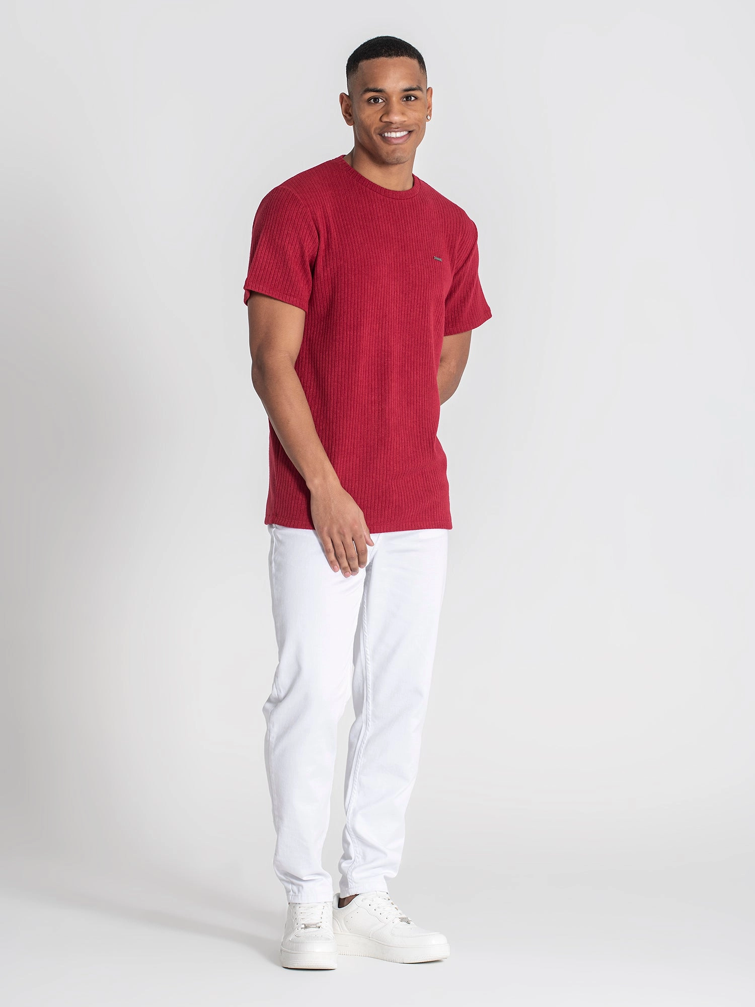 Burgundy Striped Tee