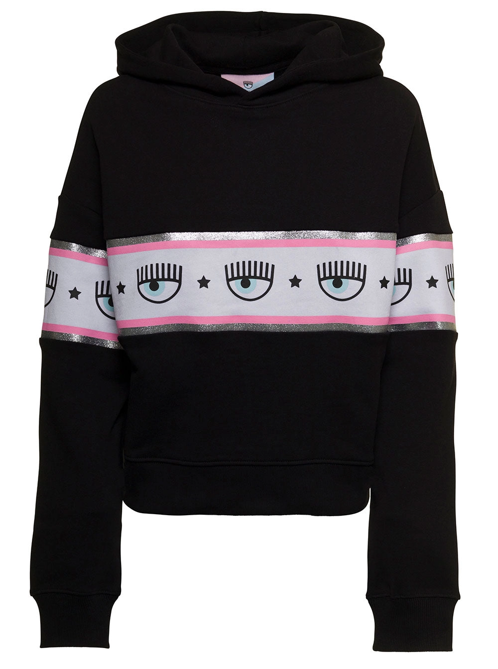 Chiara Ferragni Logo-Taped Long-Sleeved Hoodie