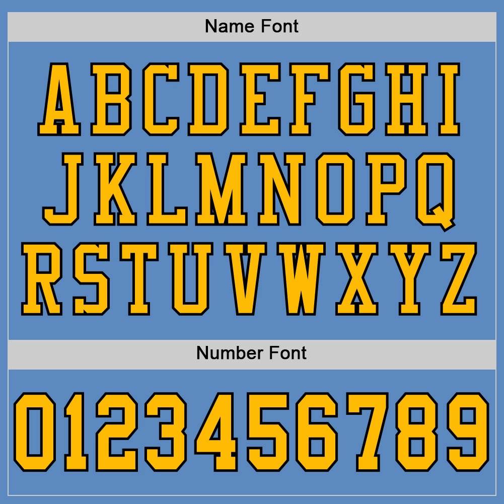 Custom Light Blue Gold-Black Mesh Authentic Football Jersey