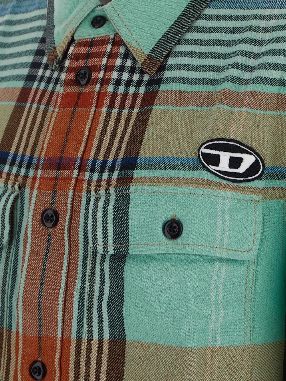 Diesel S-Cross-A Logo Patch Check Shirt