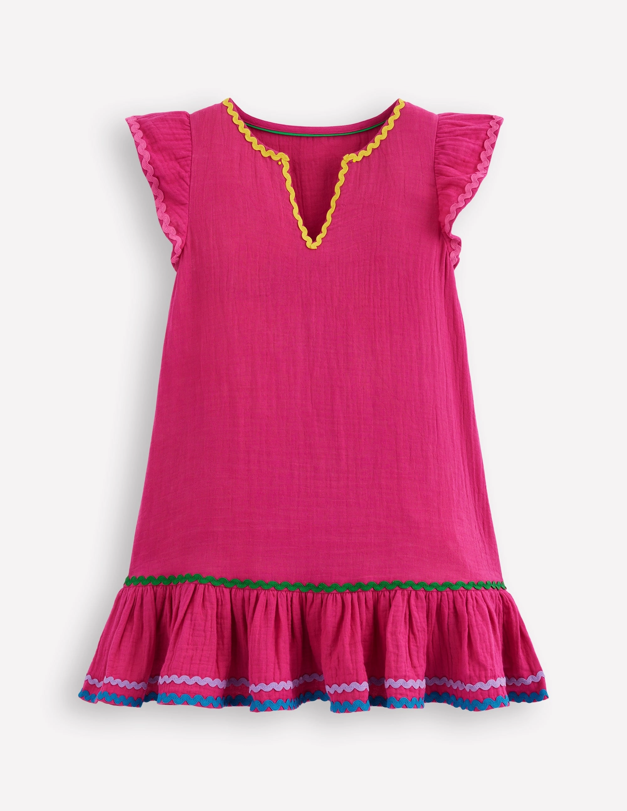 Emmy Woven Beach Dress-Raspberry Pink