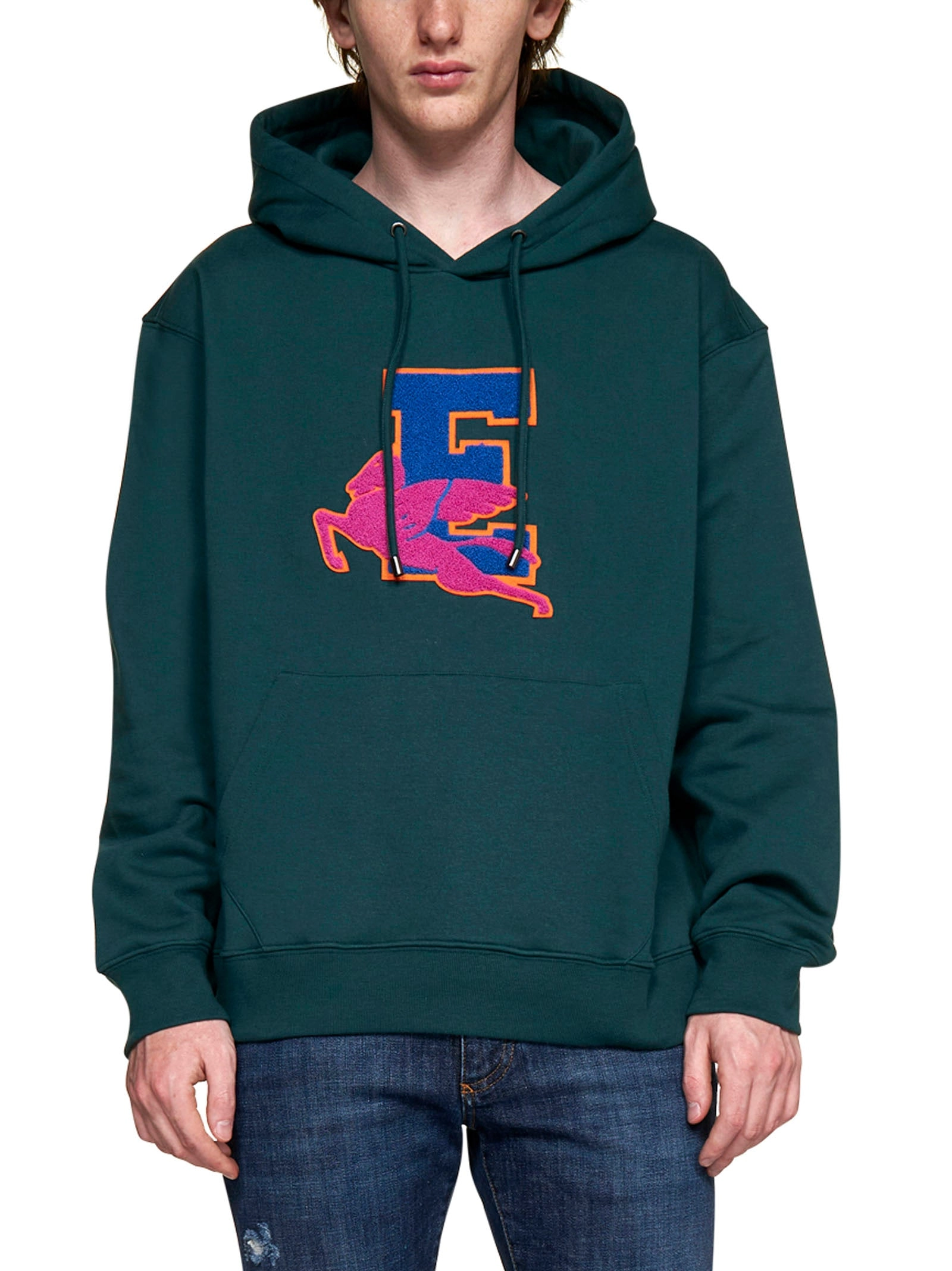Etro Logo Patch Drawstring Hoodie