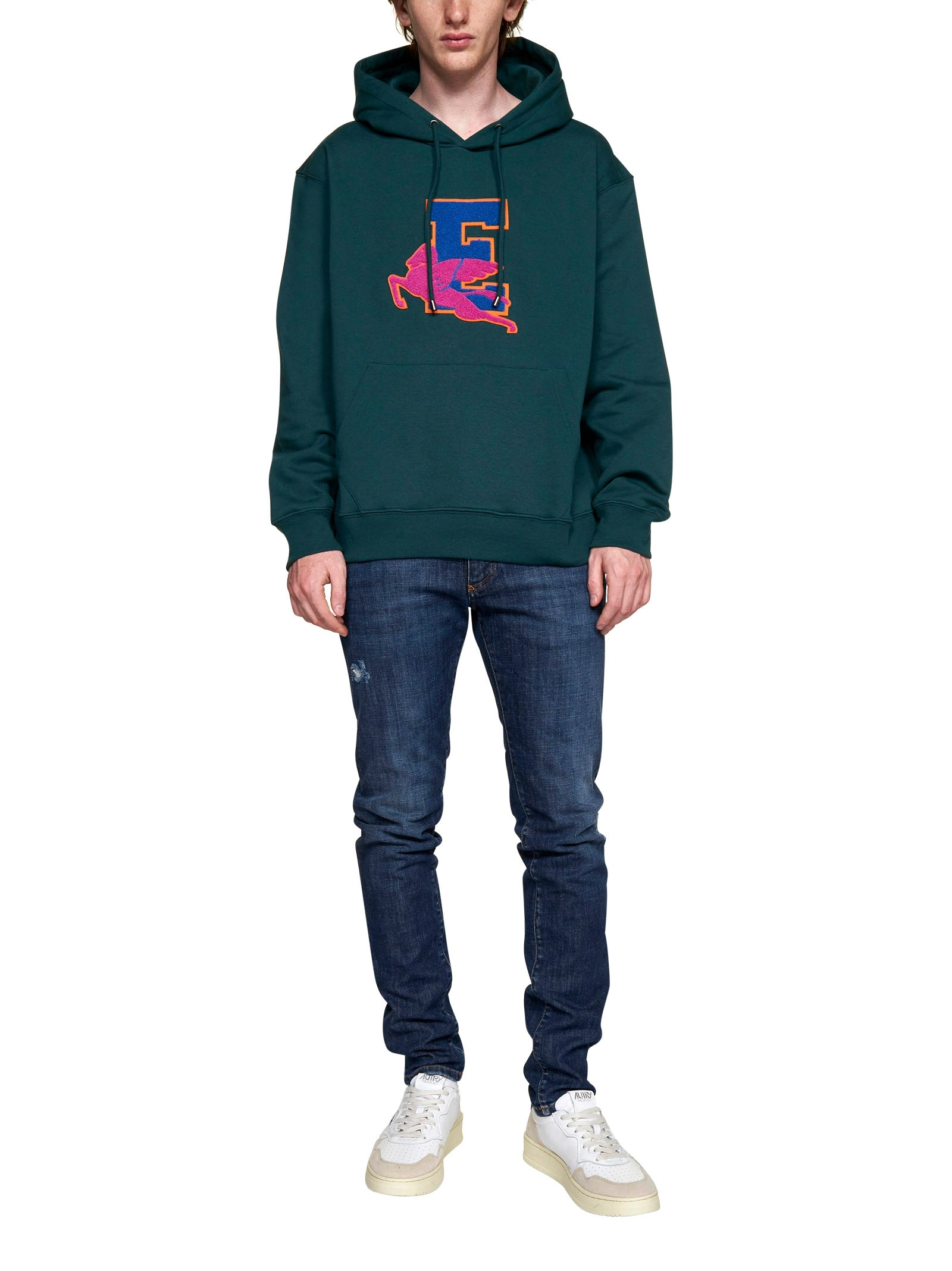 Etro Logo Patch Drawstring Hoodie