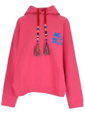 Etro Logo Print Drawstring Hoodie