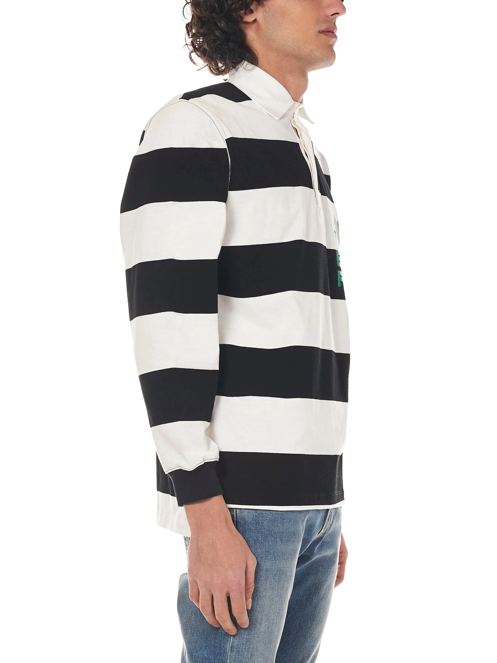 Etro Rugby-Striped Long-Sleeved Polo Shirt