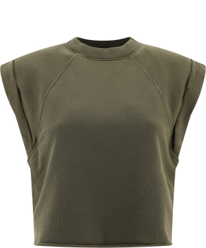 Frame Roll-Up Cropped Sweatshirt