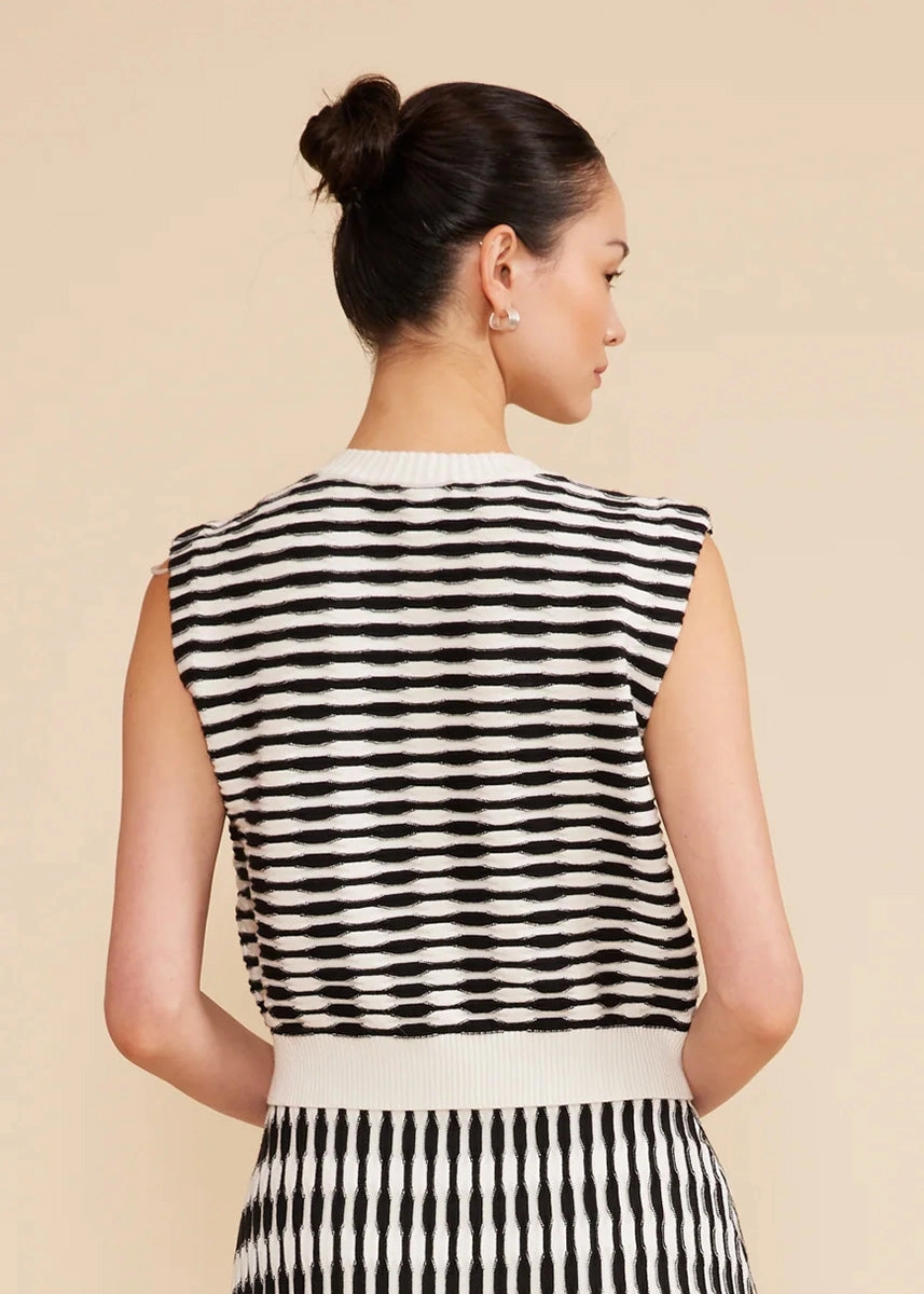 Hampton Knit Top - Black White