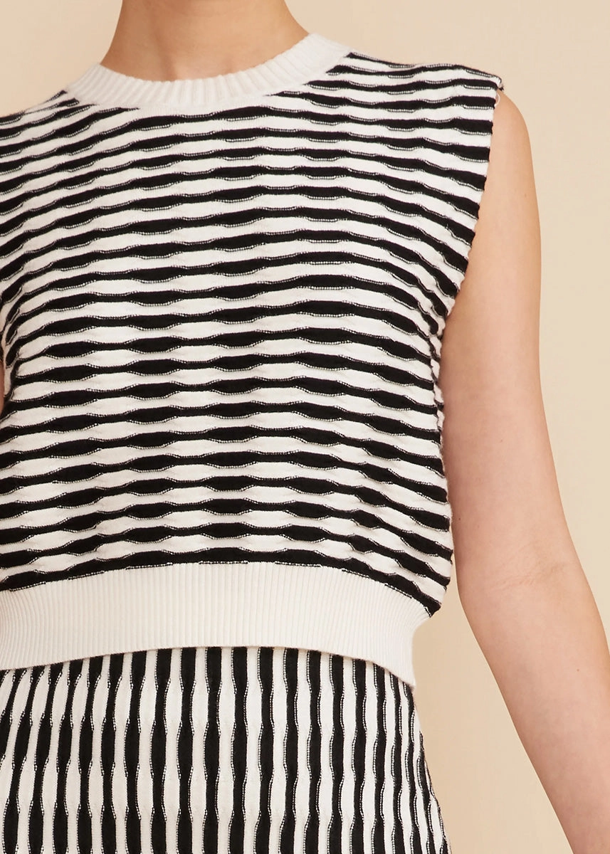 Hampton Knit Top - Black White