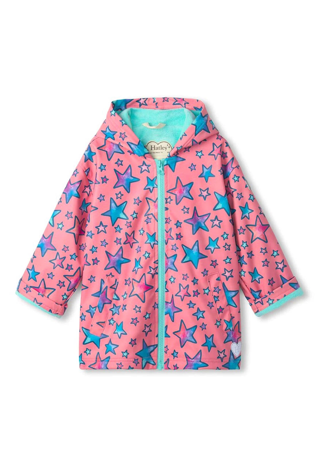 Hatley Girls Watercolour Doodles Rain Jacket, Pink