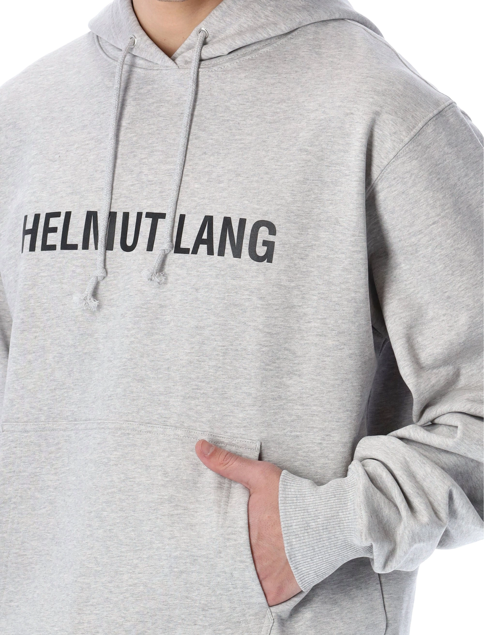 Helmut Lang Logo Printed Drawstring Hoodie
