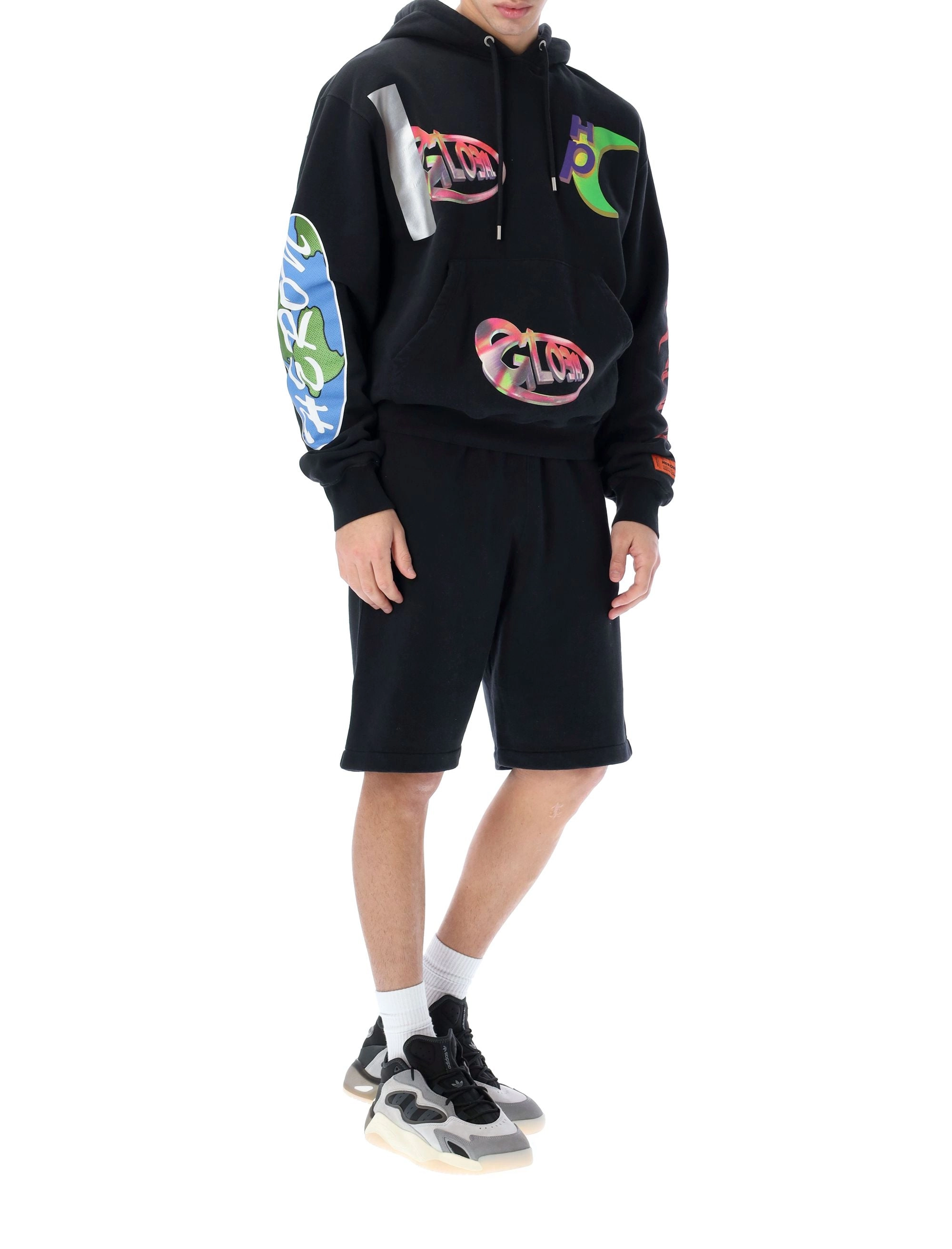 Heron Preston Global Printed Drawstring Hoodie