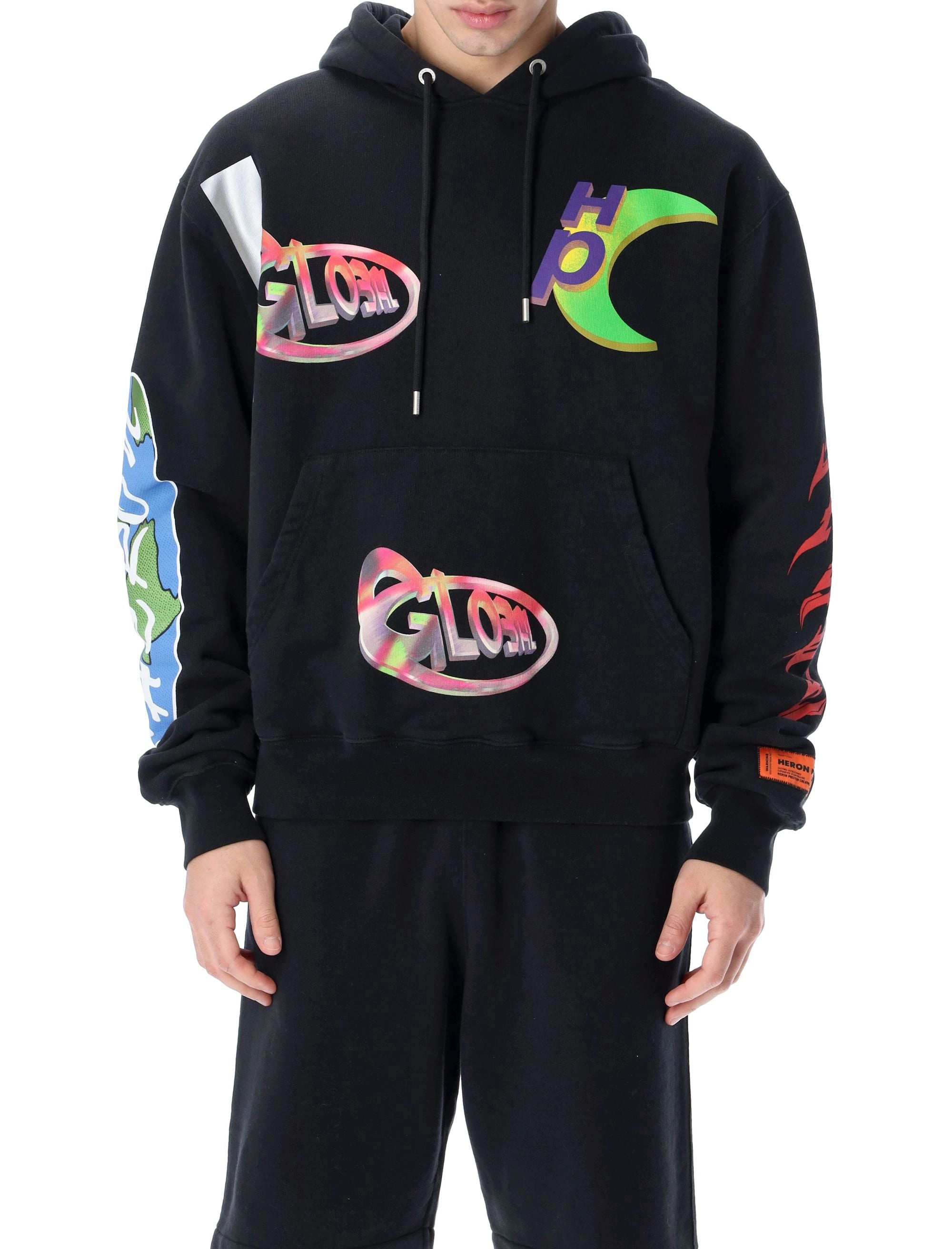 Heron Preston Global Printed Drawstring Hoodie