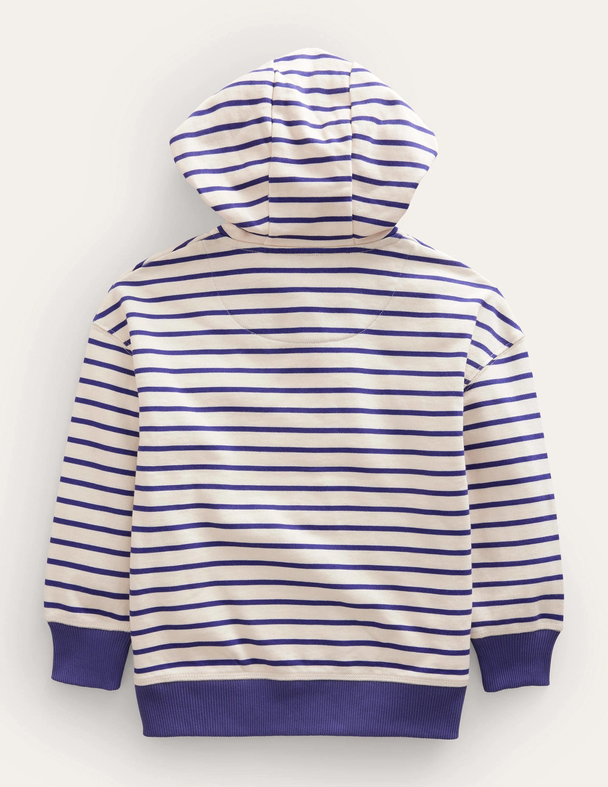 Jersey Stripy Hoodie-Starboard/Ivory