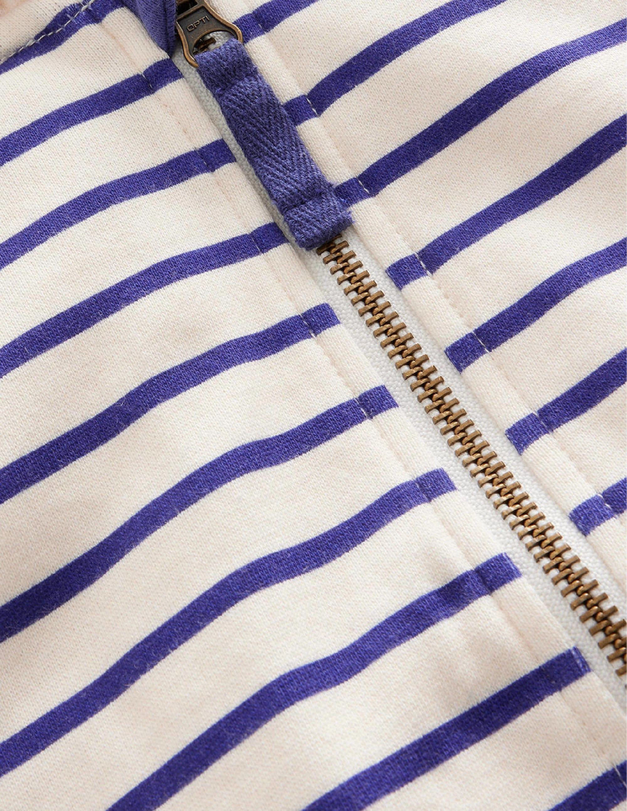 Jersey Stripy Hoodie-Starboard/Ivory