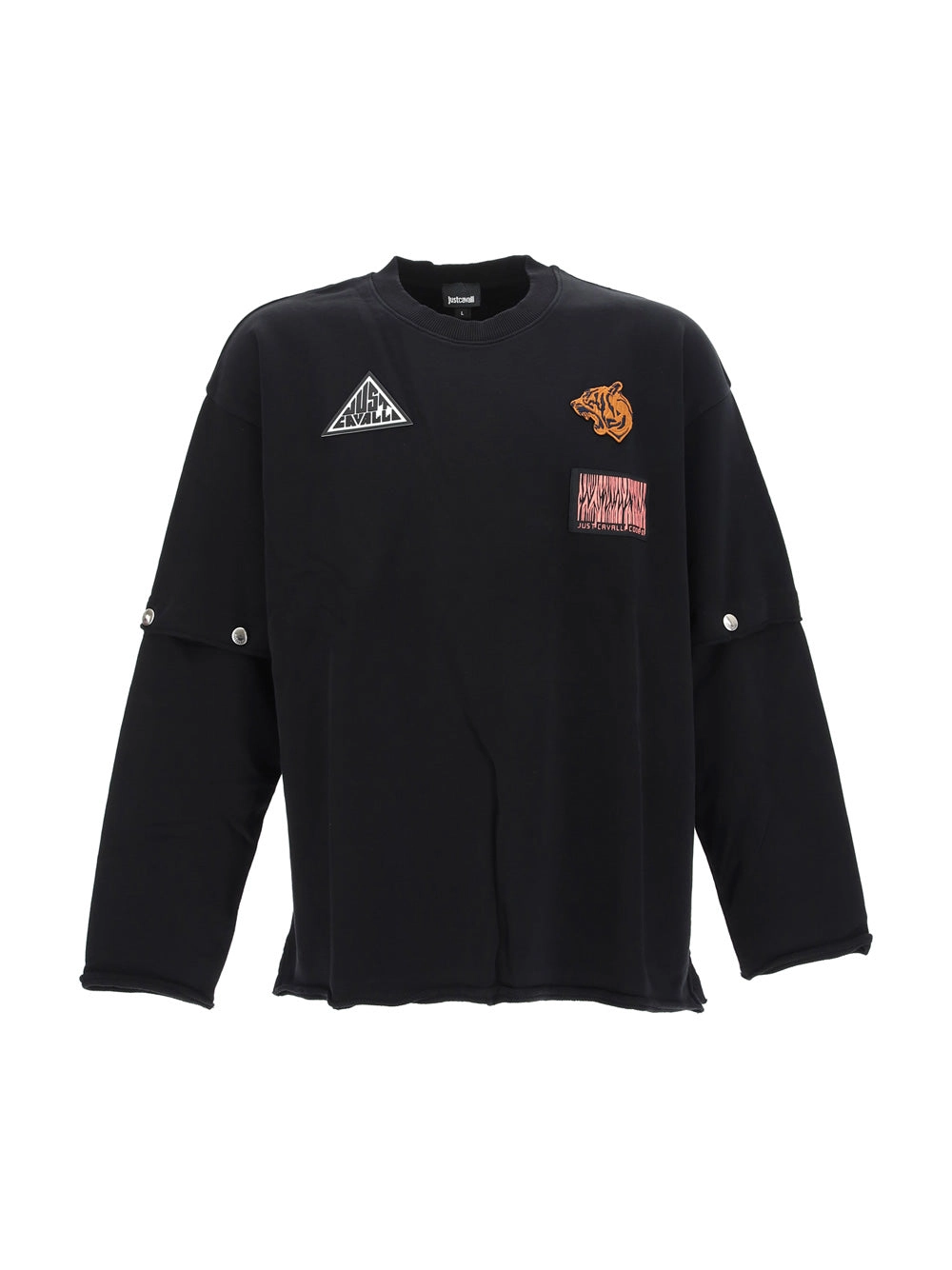 Just Cavalli Logo Patch Detachable Sleeves Sweater