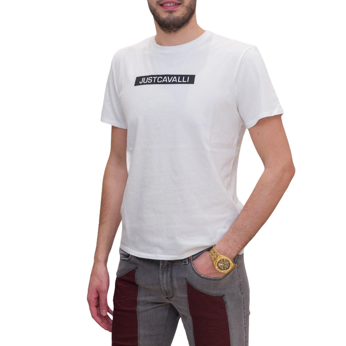 Just Cavalli Logo Printed Crewneck T-Shirt