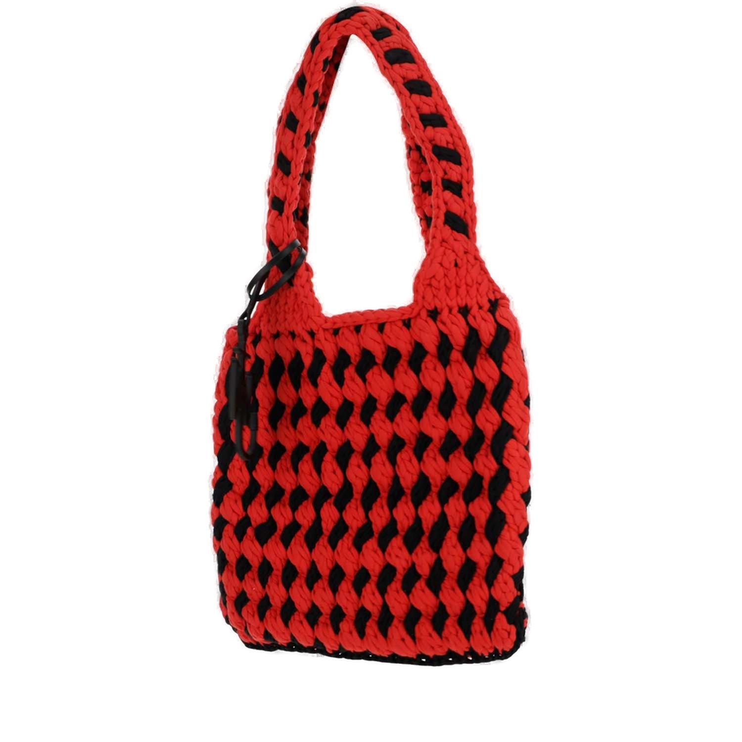 JW Anderson Anchor Logo Tag Crochet Tote Bag