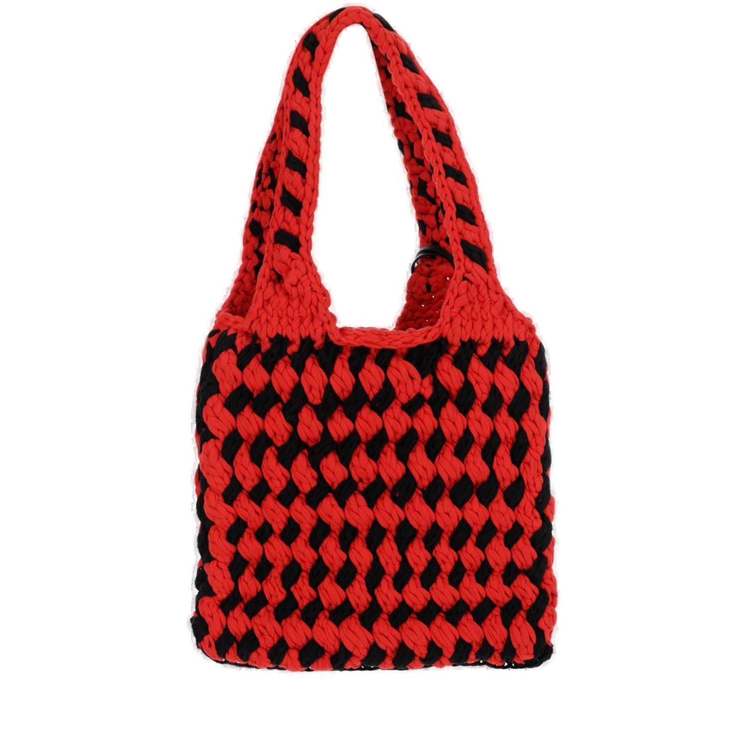 JW Anderson Anchor Logo Tag Crochet Tote Bag