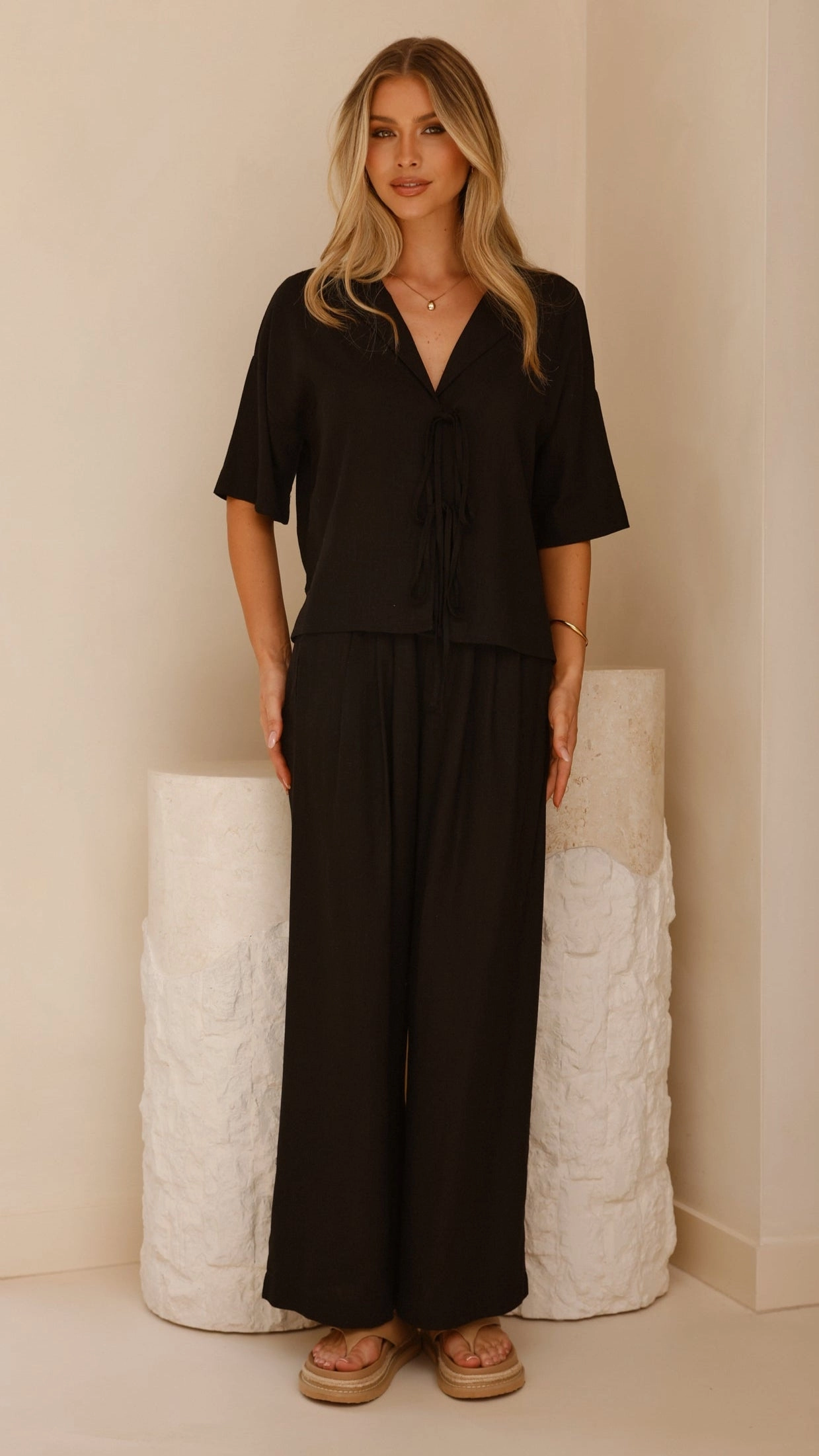 Lexi Linen Pants - Black