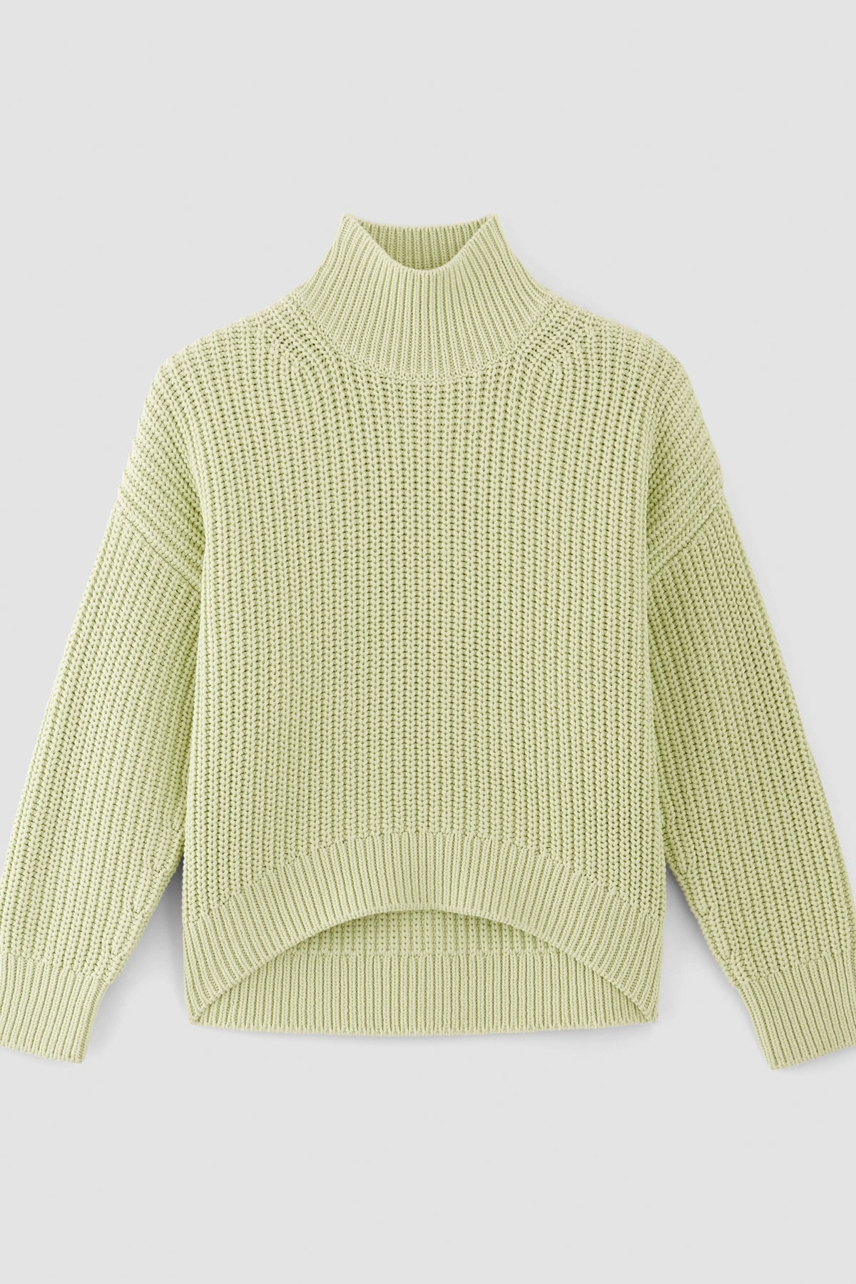 LIGHT GREEN TURTLENECK KNIT JUMPER