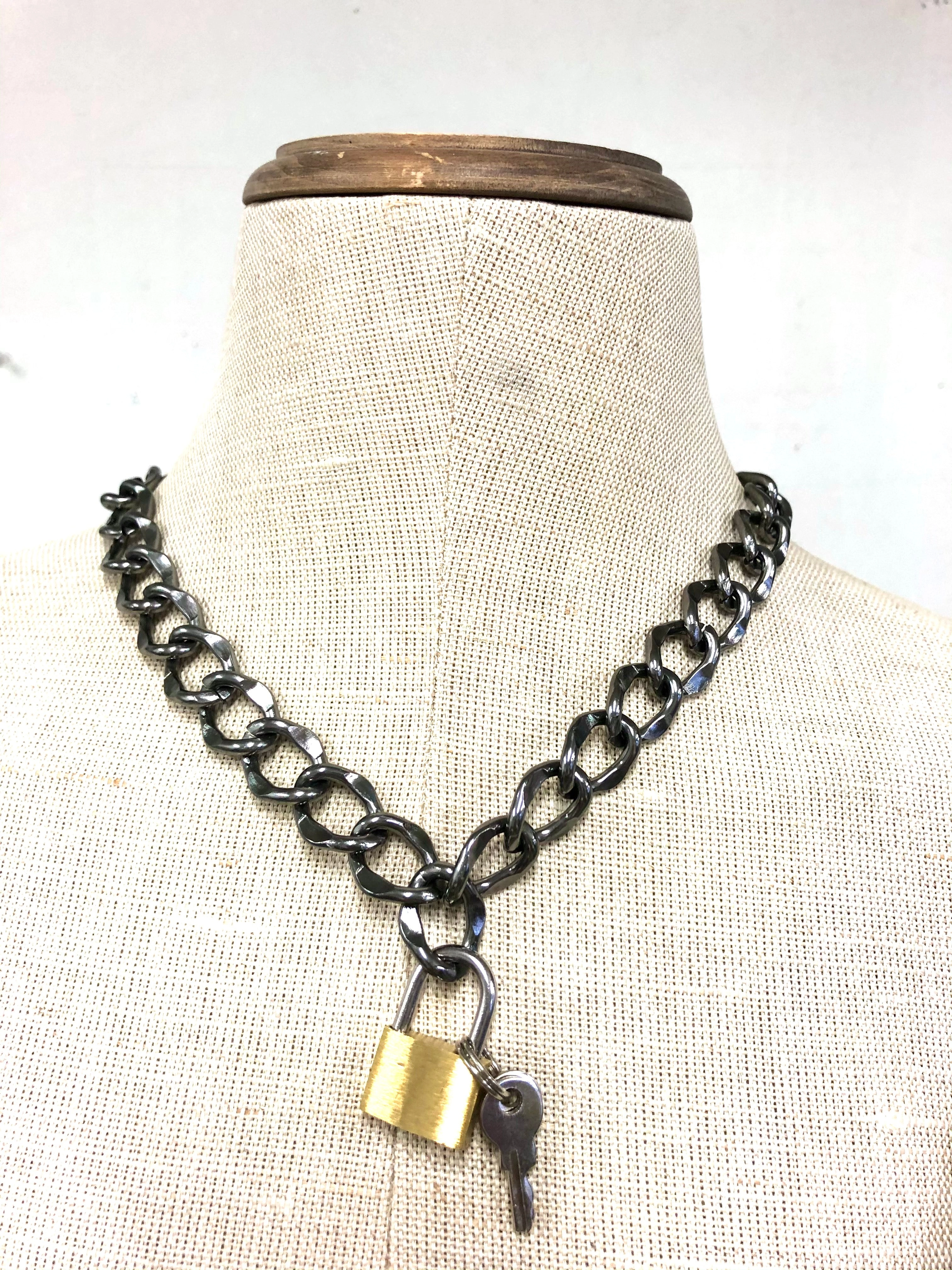 Lock and key  choker necklace