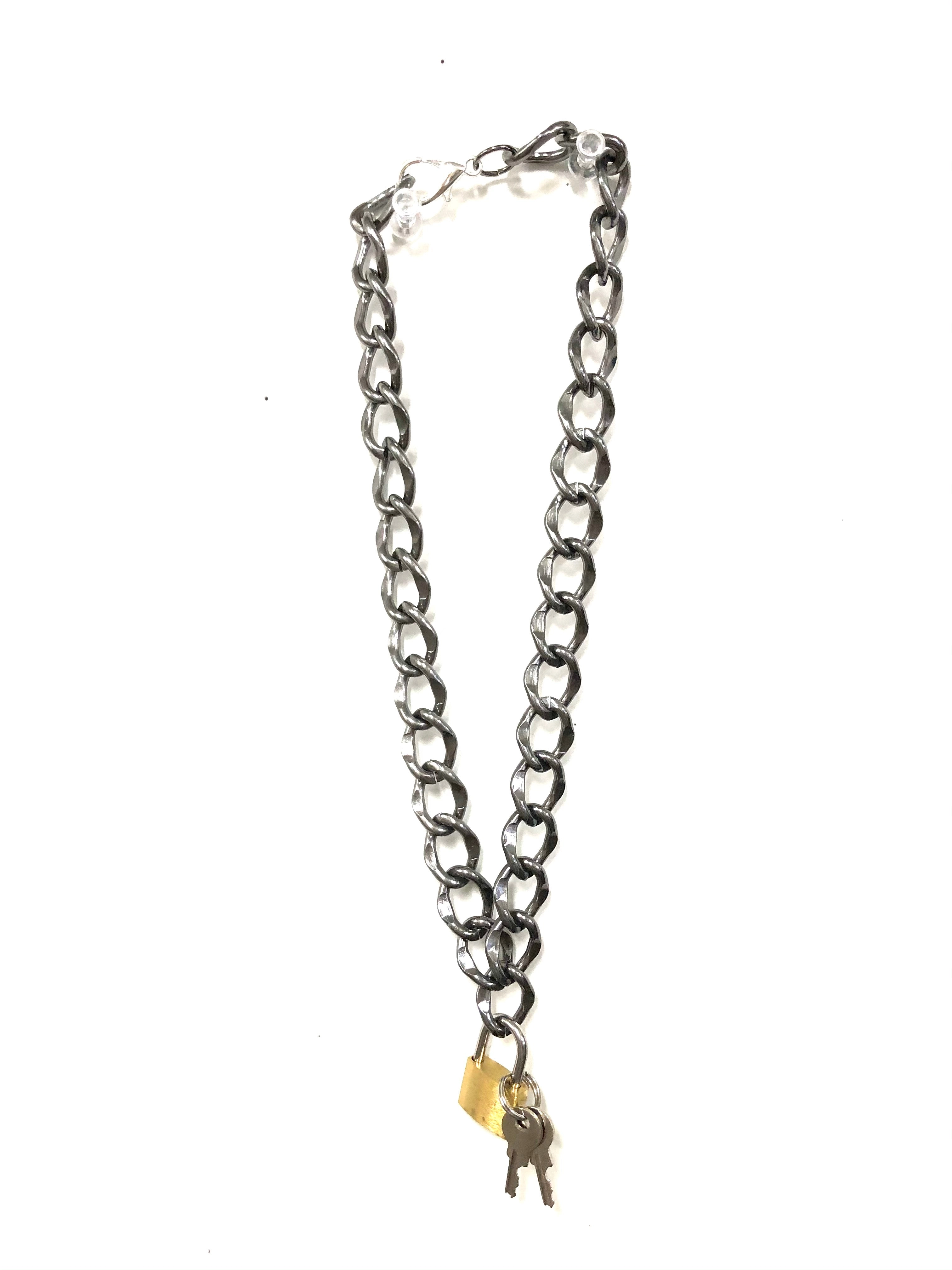 Lock and key  choker necklace