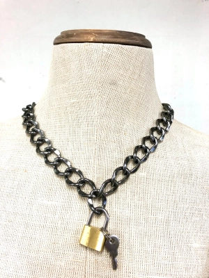 Lock and key  choker necklace