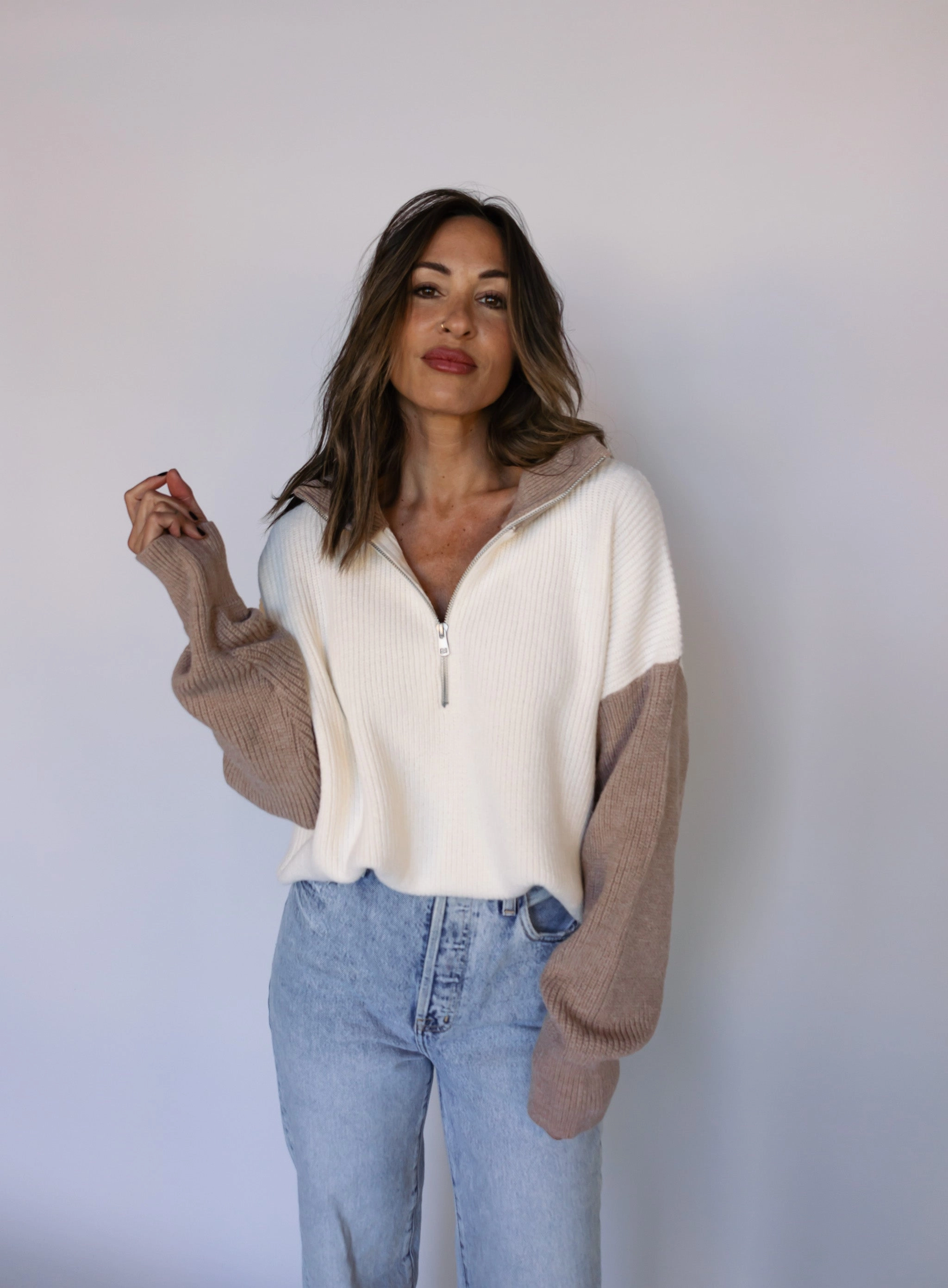 Maddox Half Zip Sweater - Final Sale