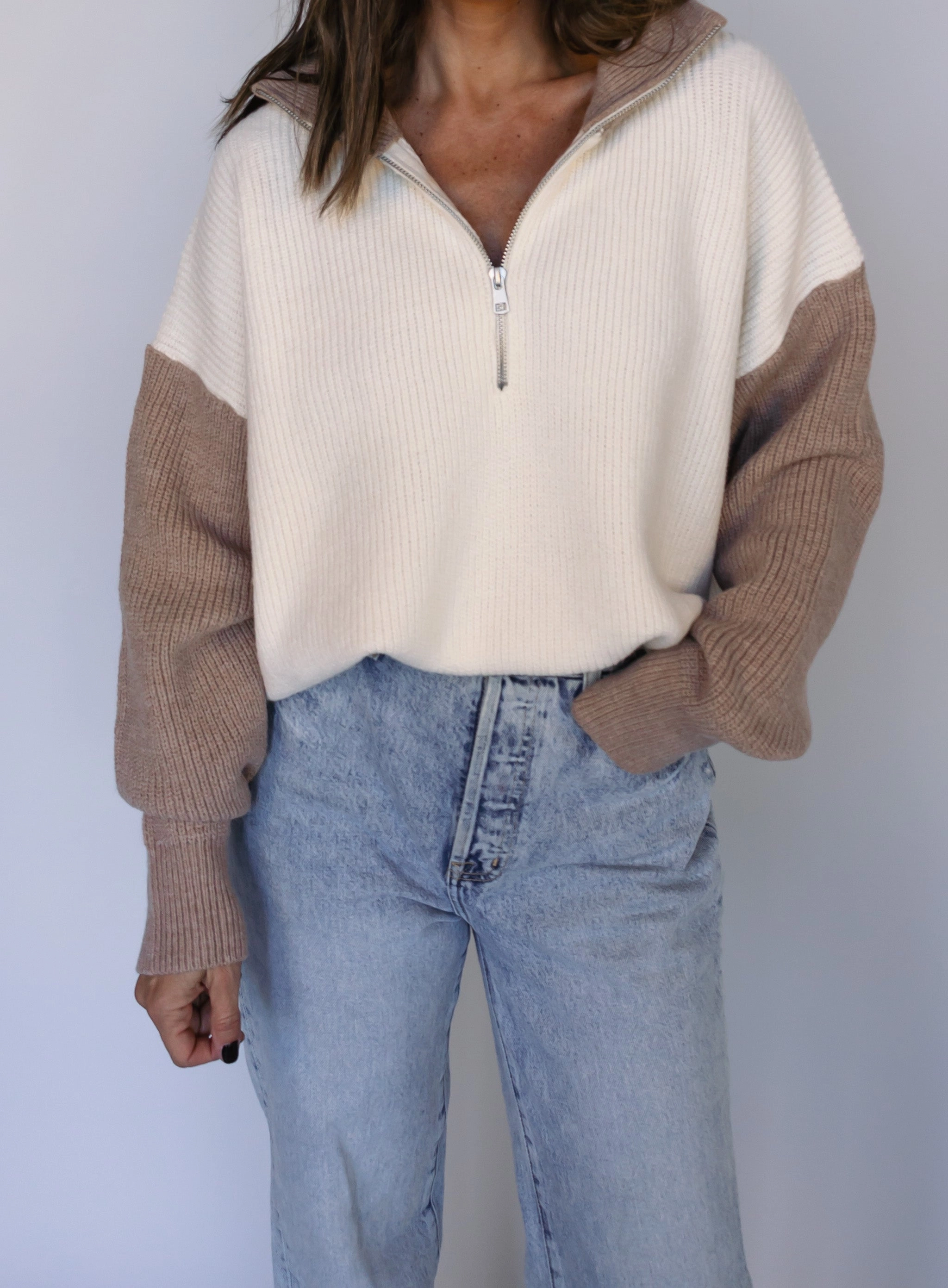Maddox Half Zip Sweater - Final Sale