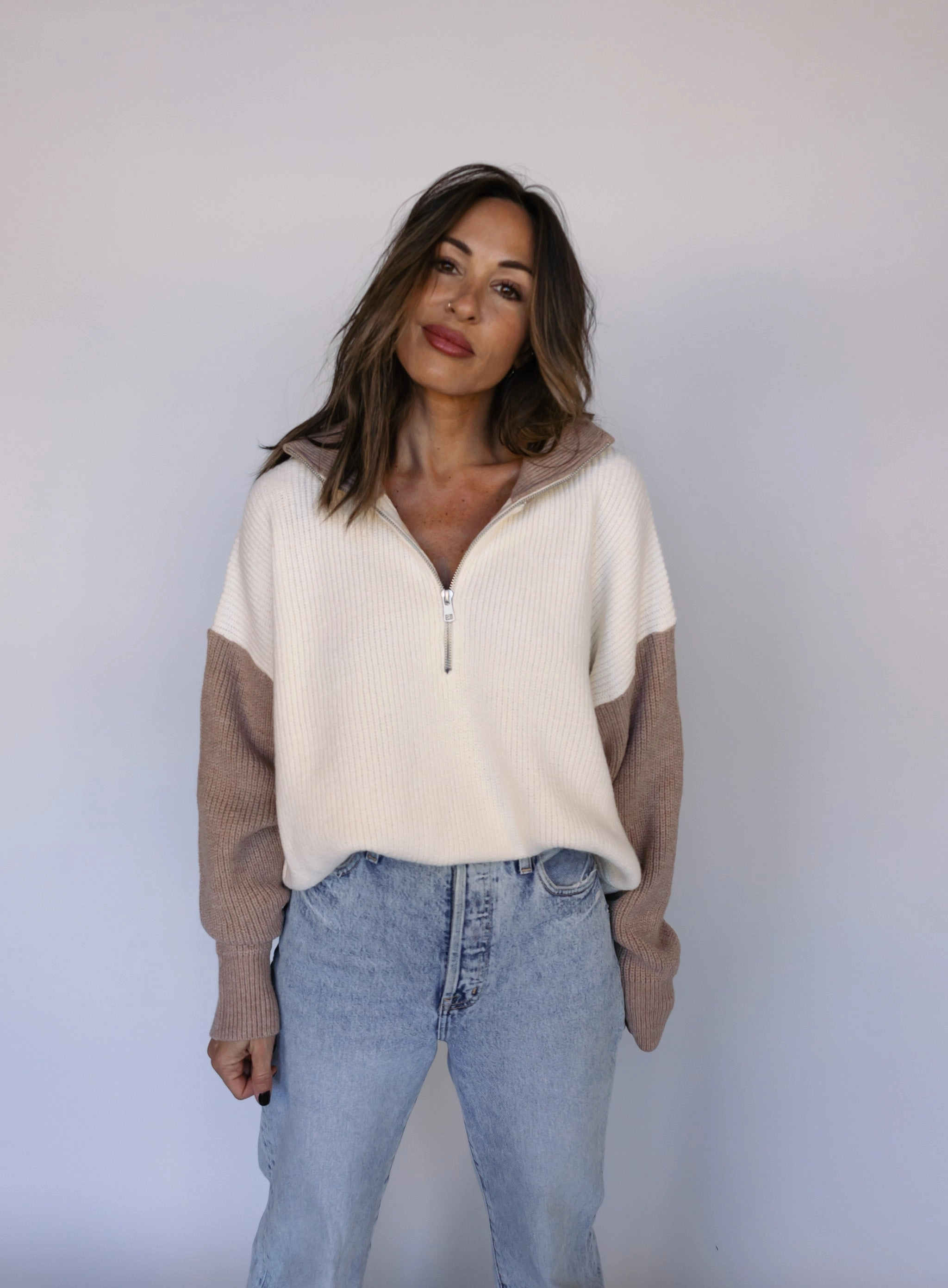 Maddox Half Zip Sweater - Final Sale