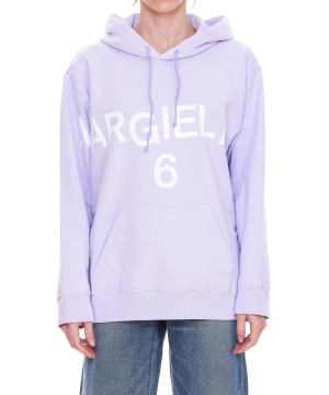 MM6 Maison Margiela Logo Printed Drawstring Hoodie