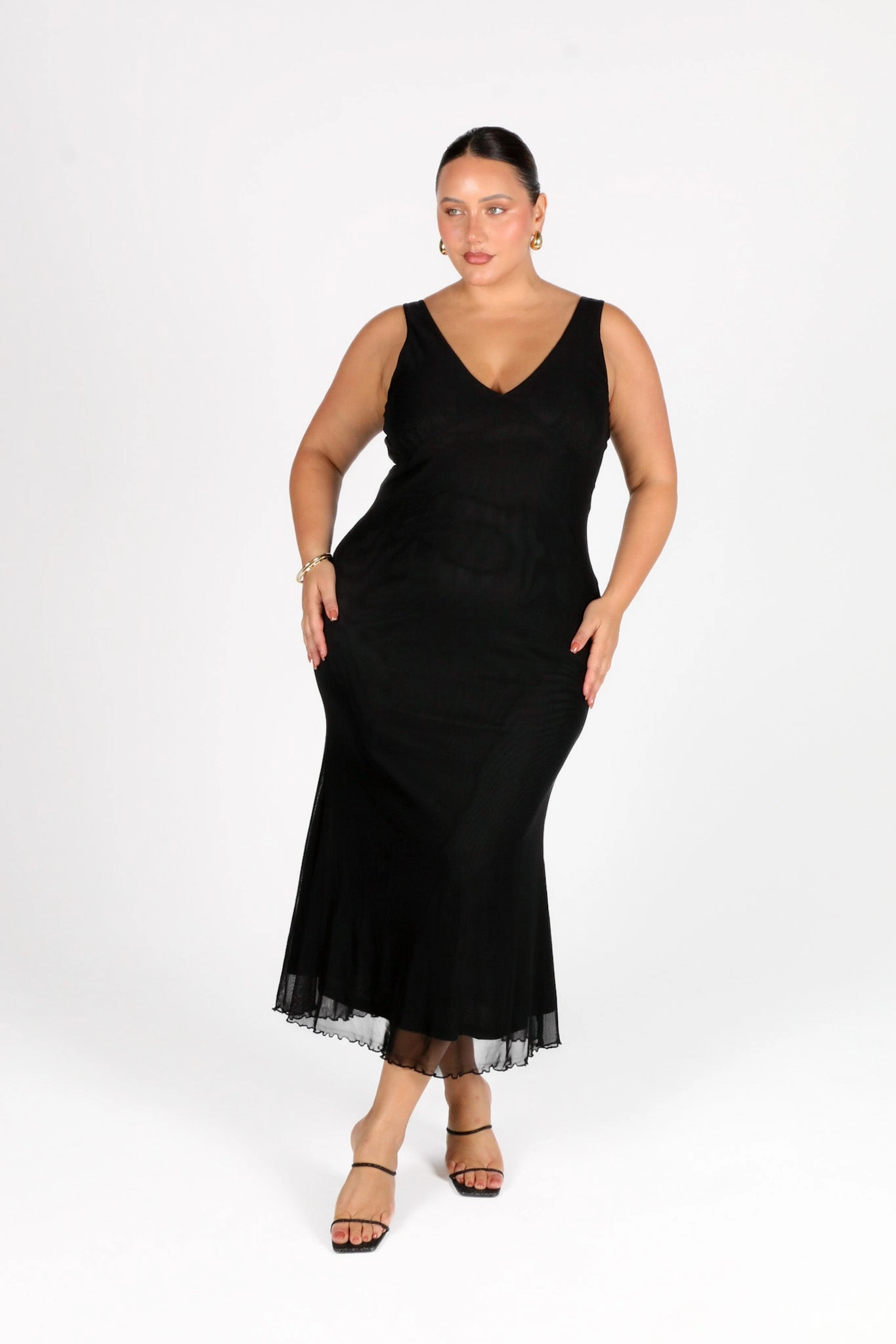 NATALIA MESH DRESS BLACK