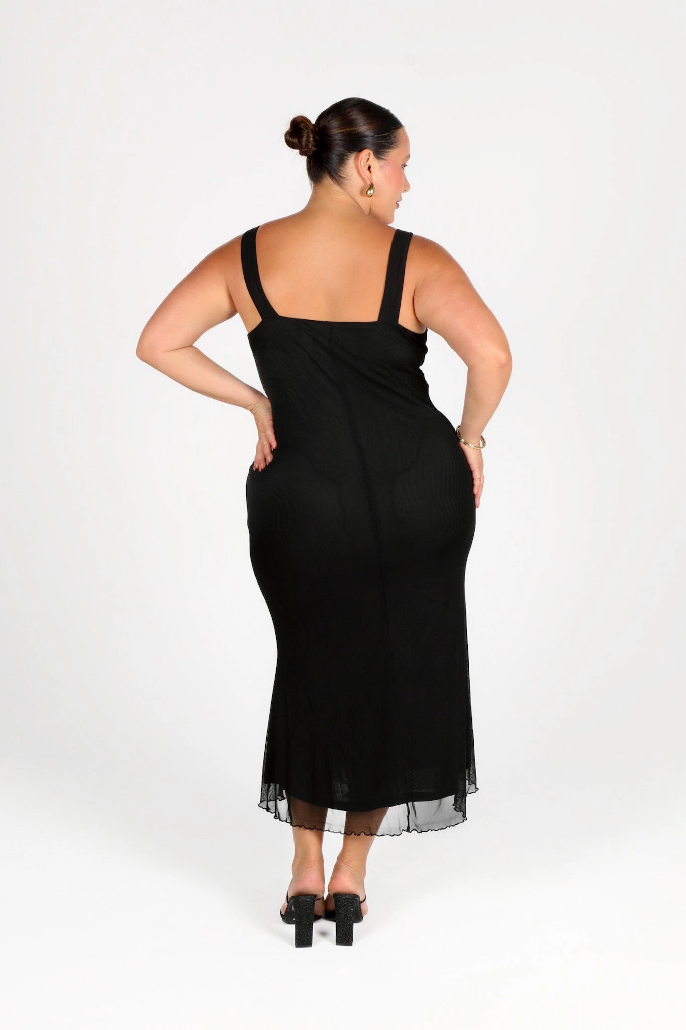 NATALIA MESH DRESS BLACK