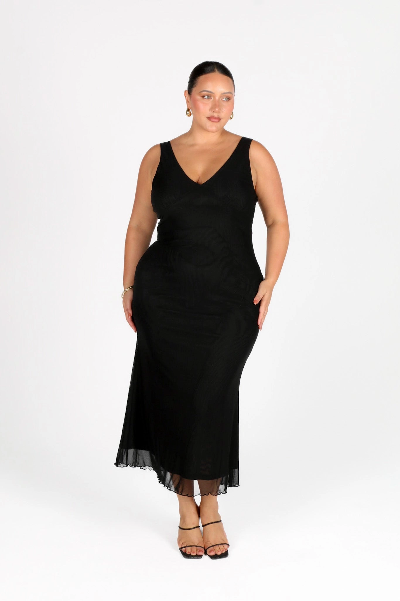 NATALIA MESH DRESS BLACK