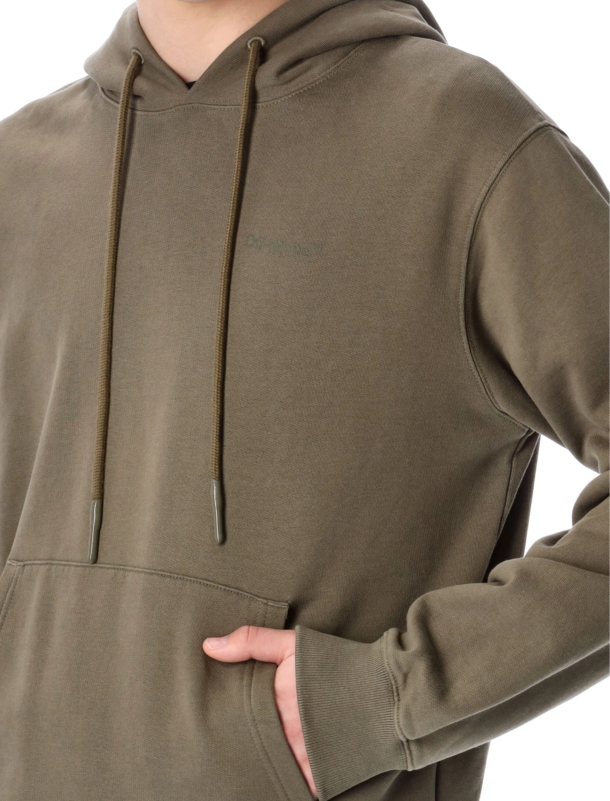 Off-White Diagonal Printed Drawstring Hoodie
