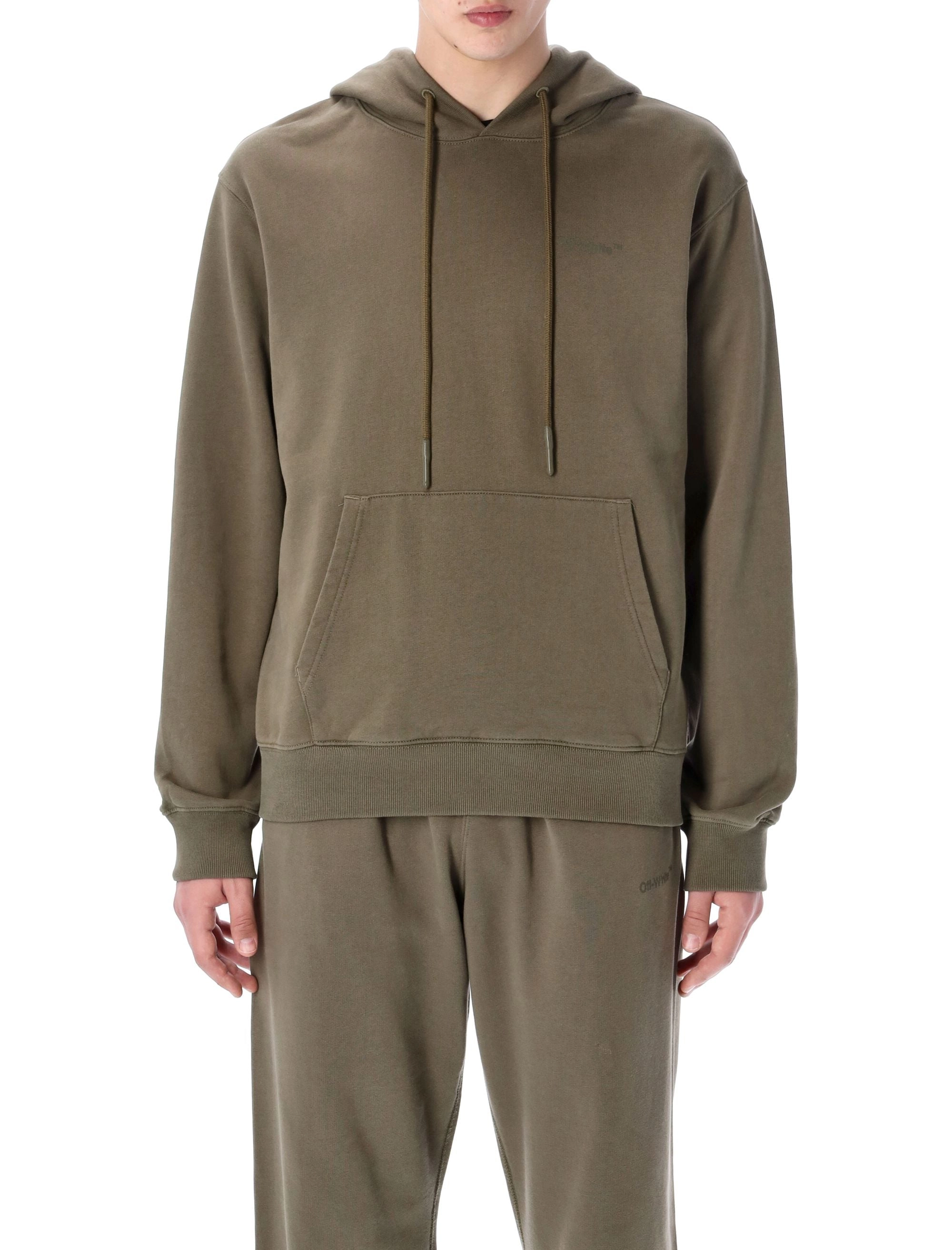 Off-White Diagonal Printed Drawstring Hoodie