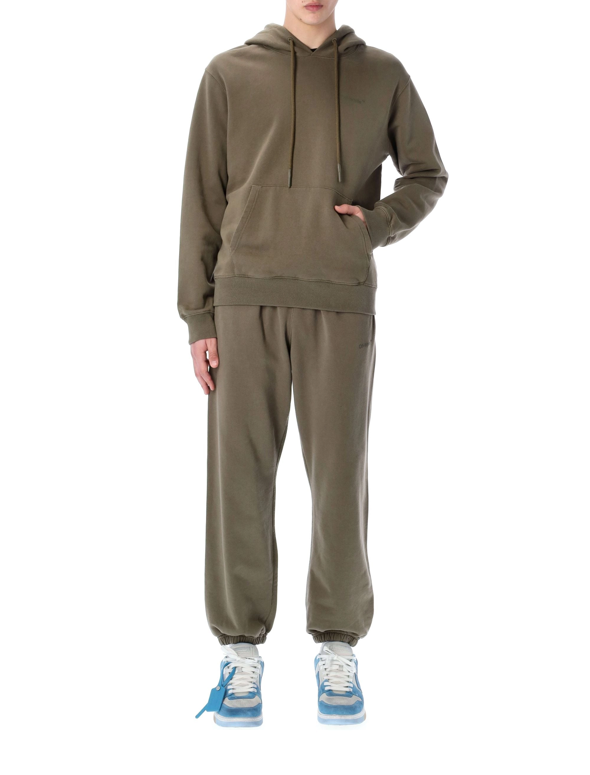 Off-White Diagonal Printed Drawstring Hoodie