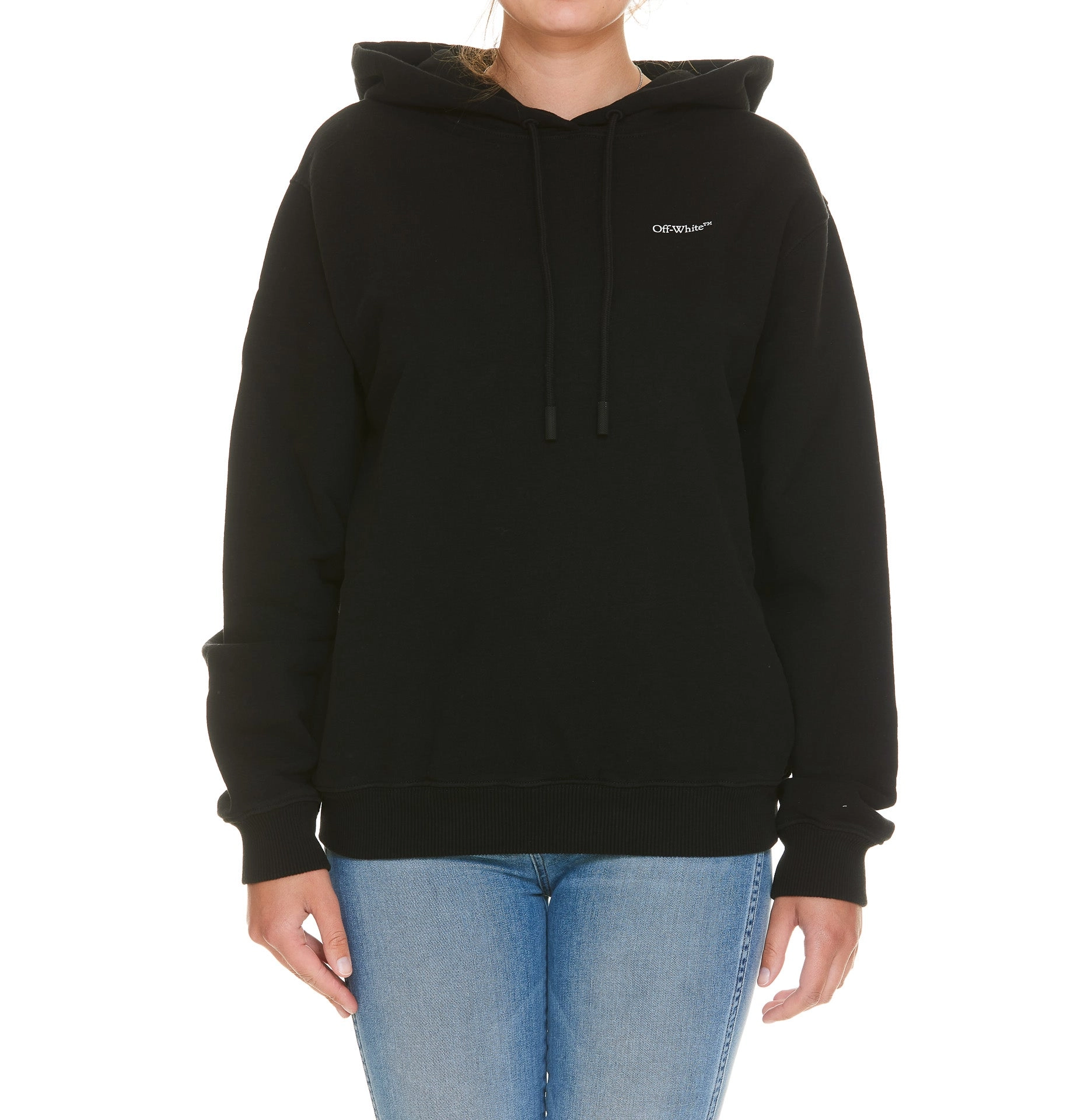 Off-White Logo Printed Long-Sleeved Hoodie
