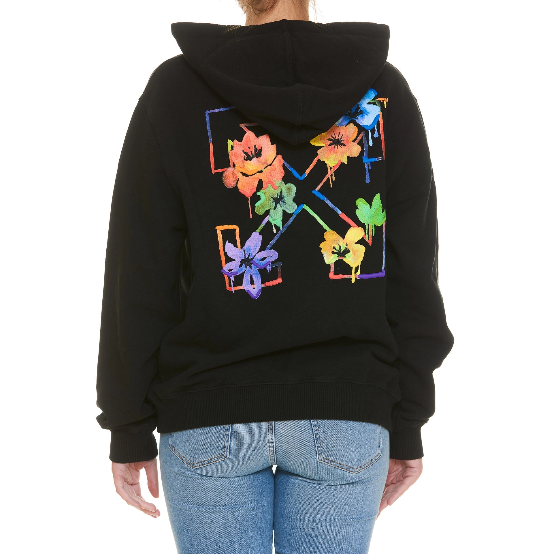 Off-White Logo Printed Long-Sleeved Hoodie